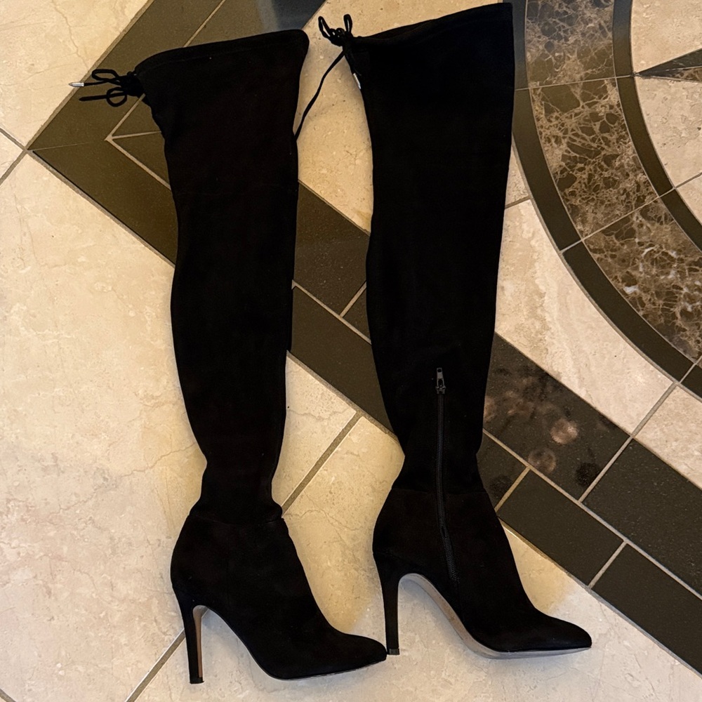 Dolce Vita Black Suede Over-the-Knee Boots